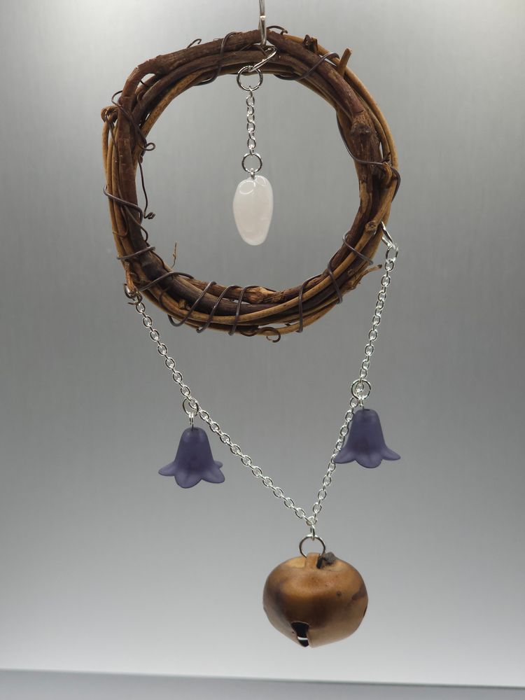 Rose quartz bell wreath