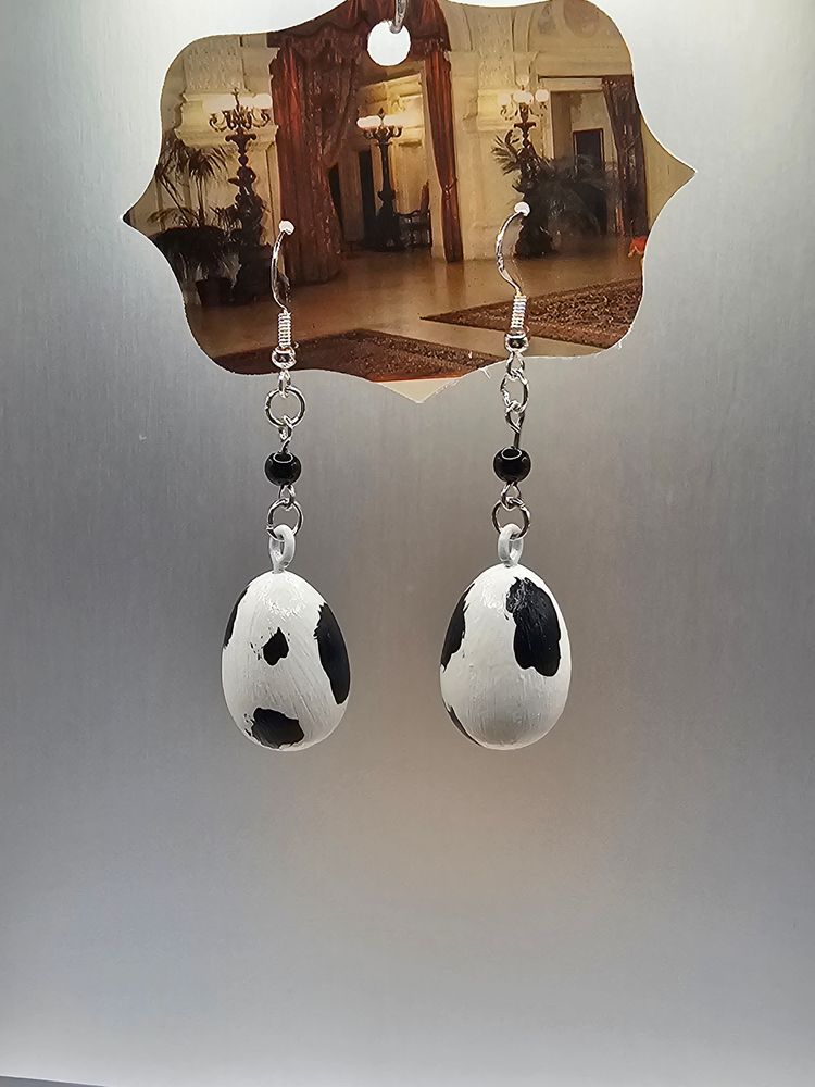 Cow egg earrings